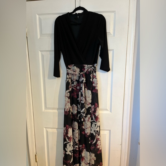 Chetta B Womens Floral Print belted maxi dress Size 12 - Picture 1 of 7